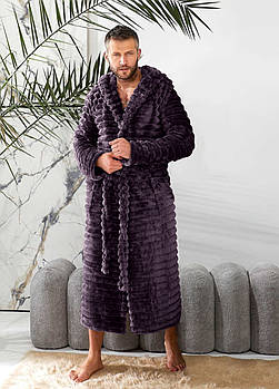 Халат махровий чоловічий з капюшоном (р.S, M-L, XL-2XL) Туреччина