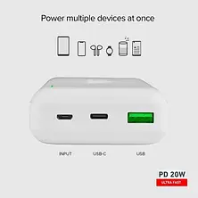 Зовнішній акумулятор SBS Powerbank 20000 mAh White (TTBB20000PD20W), фото 3