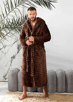 Халат махровий чоловічий з капюшоном (р.S, M-L, XL-2XL) Туреччина