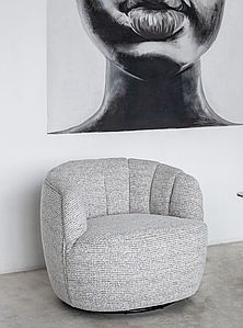 Крісло поворотне Верона фактурна тканина сніжний графіт ТМ Vetro Mebel