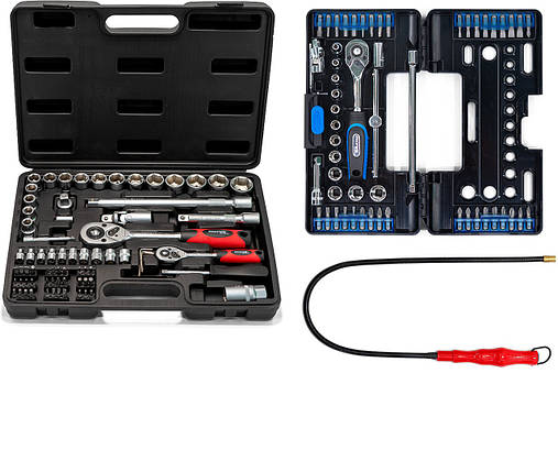Набір інструментів 3в1 (Набір 72 од, Професійний набір інструментів 57 од та Магніт на гнучкому подовжувачі) Profline 60725-106, фото 1