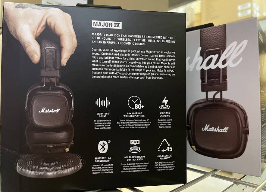 Навушники з мікрофоном Marshall Major IV Black (1005773): продаж