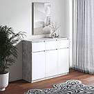 Комод із 3 шухлядами та 3 дверцятами з ламінованого ДСП Сучасні комоди у вітальню з 6 закритими поличками, фото 7