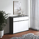 Комод із 3 шухлядами та 3 дверцятами з ламінованого ДСП Сучасні комоди у вітальню з 6 закритими поличками, фото 8