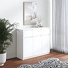 Комод із 3 шухлядами та 3 дверцятами з ламінованого ДСП Сучасні комоди у вітальню з 6 закритими поличками, фото 2