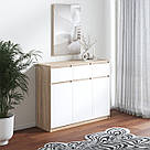 Комод із 3 шухлядами та 3 дверцятами з ламінованого ДСП Сучасні комоди у вітальню з 6 закритими поличками, фото 9