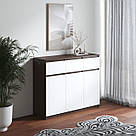 Комод із 3 шухлядами та 3 дверцятами з ламінованого ДСП Сучасні комоди у вітальню з 6 закритими поличками, фото 10