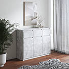 Комод із 3 шухлядами та 3 дверцятами з ламінованого ДСП Сучасні комоди у вітальню з 6 закритими поличками, фото 3