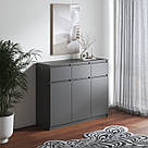 Комод із 3 шухлядами та 3 дверцятами з ламінованого ДСП Сучасні комоди у вітальню з 6 закритими поличками, фото 5