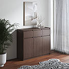 Комод із 3 шухлядами та 3 дверцятами з ламінованого ДСП Сучасні комоди у вітальню з 6 закритими поличками, фото 4