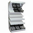 Стелаж овочевий торговий 2350х1200 мм ТИП 9, приставний стелаж металевий, стелаж в овочевий магазин, стелаж для овочів, фото 3