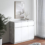 Тридверний комод 120 см завширшки з 3 висувними шухлядами з ДСП Комод розпашний із полицями всередині Комоди у спальню, фото 8