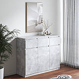 Тридверний комод 120 см завширшки з 3 висувними шухлядами з ДСП Комод розпашний із полицями всередині Комоди у спальню, фото 4