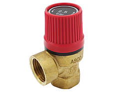 Запобіжний клапан ASCO, латунь, 1/2" В, 2,5 bar AS-20.110