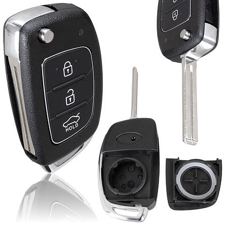 Корпус ключа 3 кнопки Hyundai Accent i10 i20 i30 i40 ix20 ix35 Tucson DA-37117, фото 1