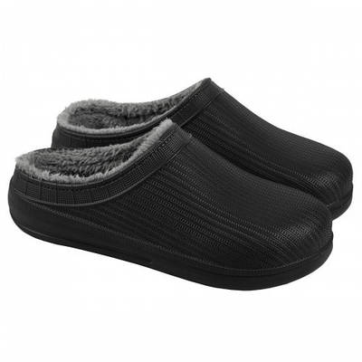 Чоловічі резинові калоші на хутрі чорні (HM-132A)