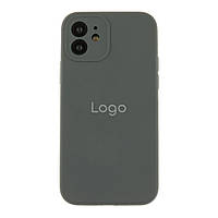 Чохол Silicone Case Full Size з рамкою для iPhone 12 силікон матовий темно-сірий 15.Dark Grey