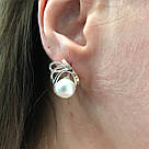 Сережки з перлами срібло Ірма, фото 5