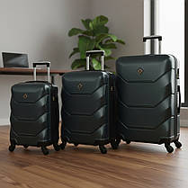 Набір валіз на колесах Bonro 2019 - 3 шт смарагдовий (S+M+L) пластикові з кодовим замком і висувною ручкою, фото 2