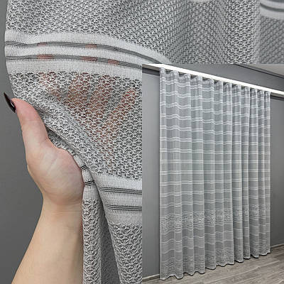 Тюль жакард "Lauren". Колір сірий. Код 1888т