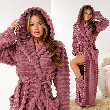 Махровий жіночий халат довгий з чобітками (р.S-M,L-XL,2XL-3XL) Туреччина