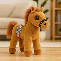 М’яка іграшка Кінь 18 см — символ 2026 року, плюшева музична конячка з присоскою, арт. 005019-01, фото 6