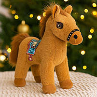М’яка іграшка Кінь 18 см — символ 2026 року, плюшева музична конячка з присоскою, арт. 005019-01, фото 9