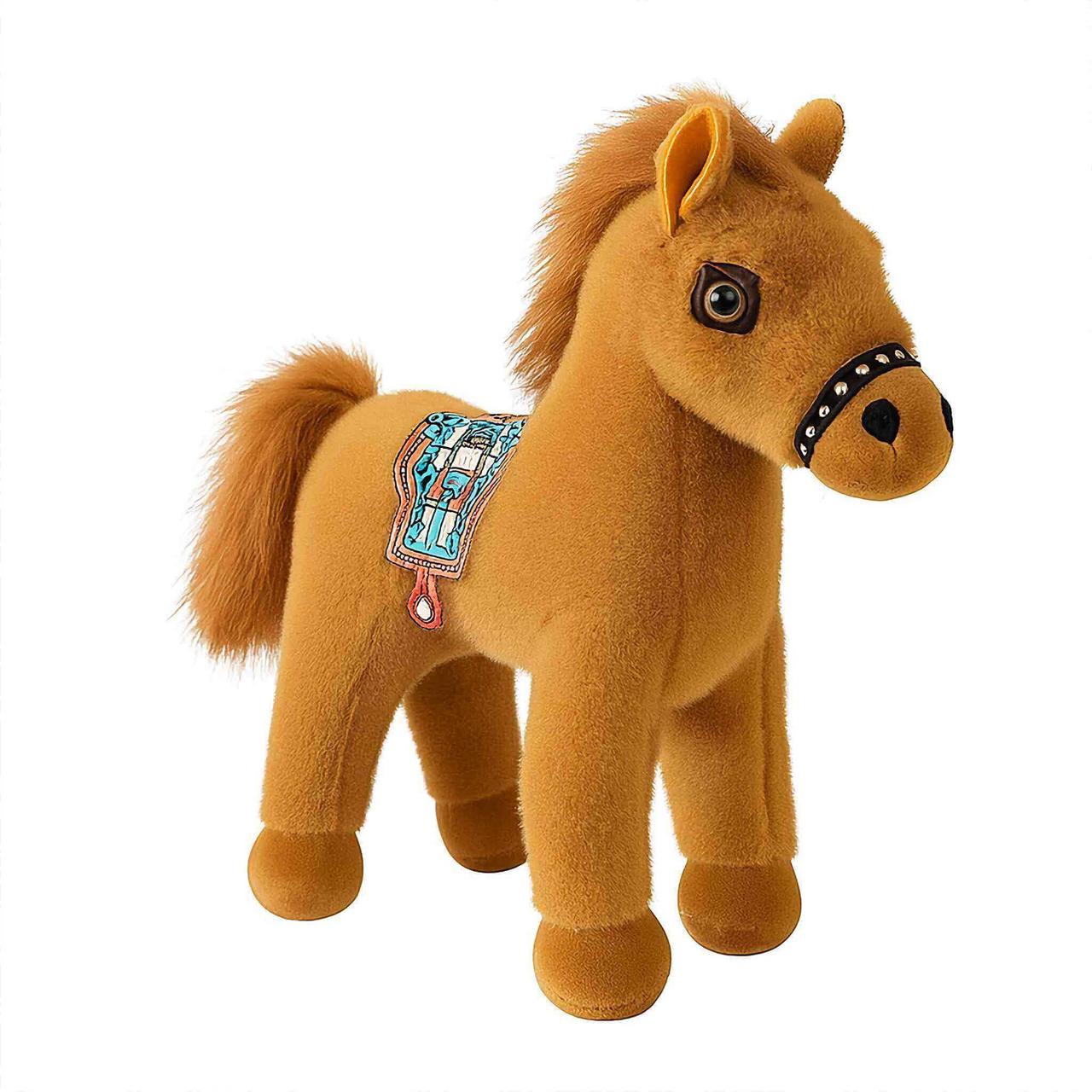 М’яка іграшка Кінь 18 см — символ 2026 року, плюшева музична конячка з присоскою, арт. 005019-01, фото 1