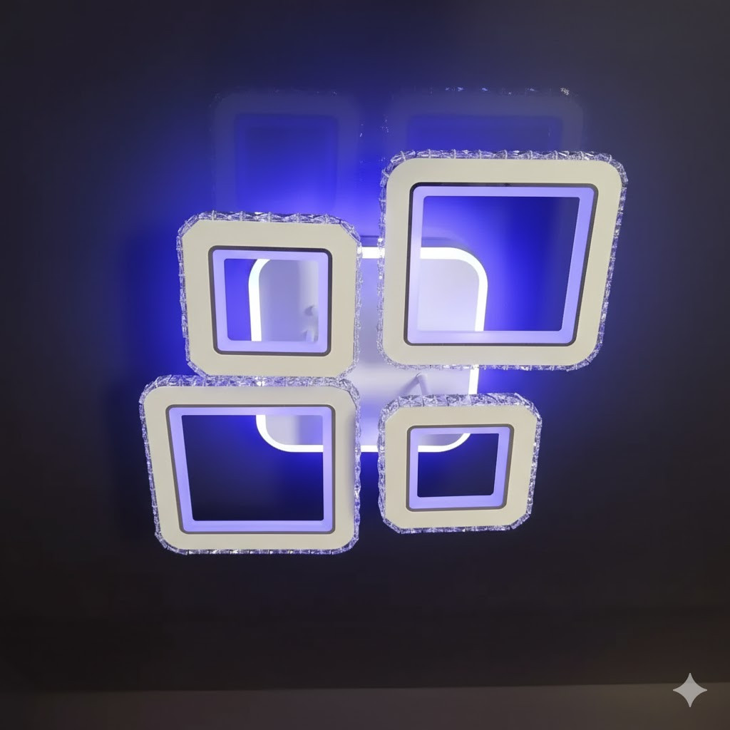 Люстра в спальню Vatan Light 152W до 25 м² колір Білий 1174/2+2, фото 1