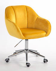 Крісло на колесах HR2055K,велюр, жовте