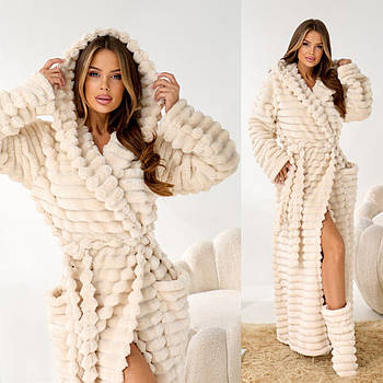 Махровий жіночий халат довгий з чобітками (р.S-M,L-XL,2XL-3XL) Туреччина