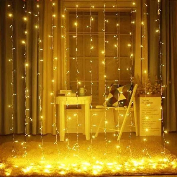 Гірлянда штора від USB 3х2 м 240 LED 8 режимів Теплий білий, фото 1