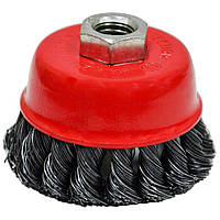 Щітка-крацовка сталева Чашка, закручена, М14 75 мм (718-189)