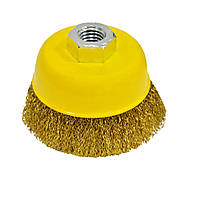 Щітка-крацовка Чашка латунна рифлений дріт 65 мм (717-903)