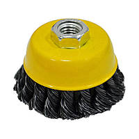 Щітка-крацовка сталева Чашка закручена дріт 100 мм (717-921)