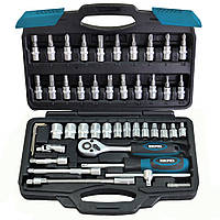 Набір головок та насадок 1/4" (4-14 мм) Cr-V (752-106)