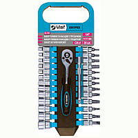 Набір головок та насадок 1/4" (4-13 мм) Cr-V (752-105)