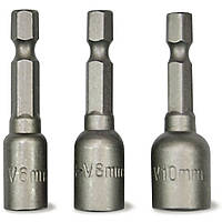 Набір головок для шуруповерта магнітні Cr-V 48мм М6,М8,М10 (747-307)