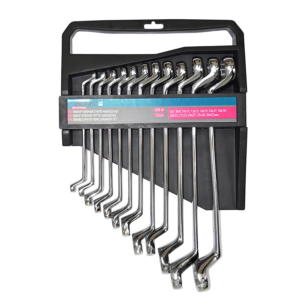 Набір ключів гнуто-накидних Cr-V 12 шт (748-952)
