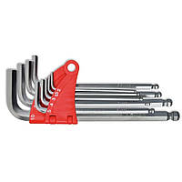 Набір ключів имбусовых з кулею Cr-V 9 шт. (2-10 мм) видовжені (749-120)