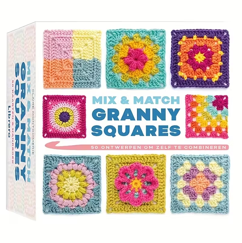 Набір схем для в’язання Бабусин квадрат, 50 шаблонів, фото 1