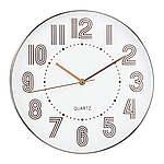 Настінний годинник Голднік біло-бронзовий 30 см Elisey