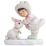 Декоративна новорічна статуетка Ескімос з кроликом 10 см Elisey