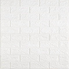 3D панель самоклеюча цегла 690х780х5мм Білий Матовий (001-5M) SW-00000587