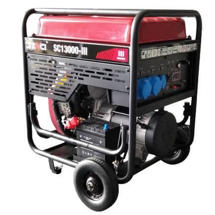 Генератор SC13000-III бензиновий на колесах зі збільшеним баком SENCI, фото 1