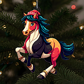 Сувенірний дерев'яний магніт іграшка на ялинку холодильник символічний новорічний подарунок різдвяна прикраса магнітик символ року