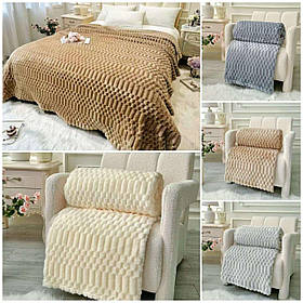 Плед мікрофайбер "Хвилька-соти" 200х230см (двуспальне)