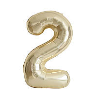 Кулька цифра 2 фольгована 40 дюймів шампань