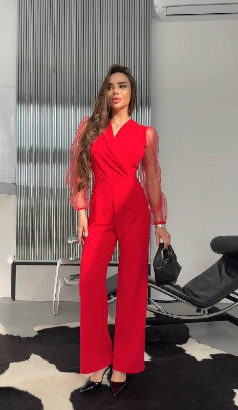 Жіночий комбінезон; Колір: чорний, червоний, беж ; Розміри - 42-44, 46-48;, фото 1