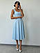Стильне класичне стримане нарядне вечірнє плаття, блакитне, фото 5